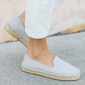 SOLUDOS Smoking Slipper Platform Gray Espadrille Sandals Organic Flatform 6.5